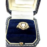 9ct gold heart shell cameo dress ring (2g)