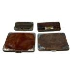 4 antique silver mounted leather purses / wallets