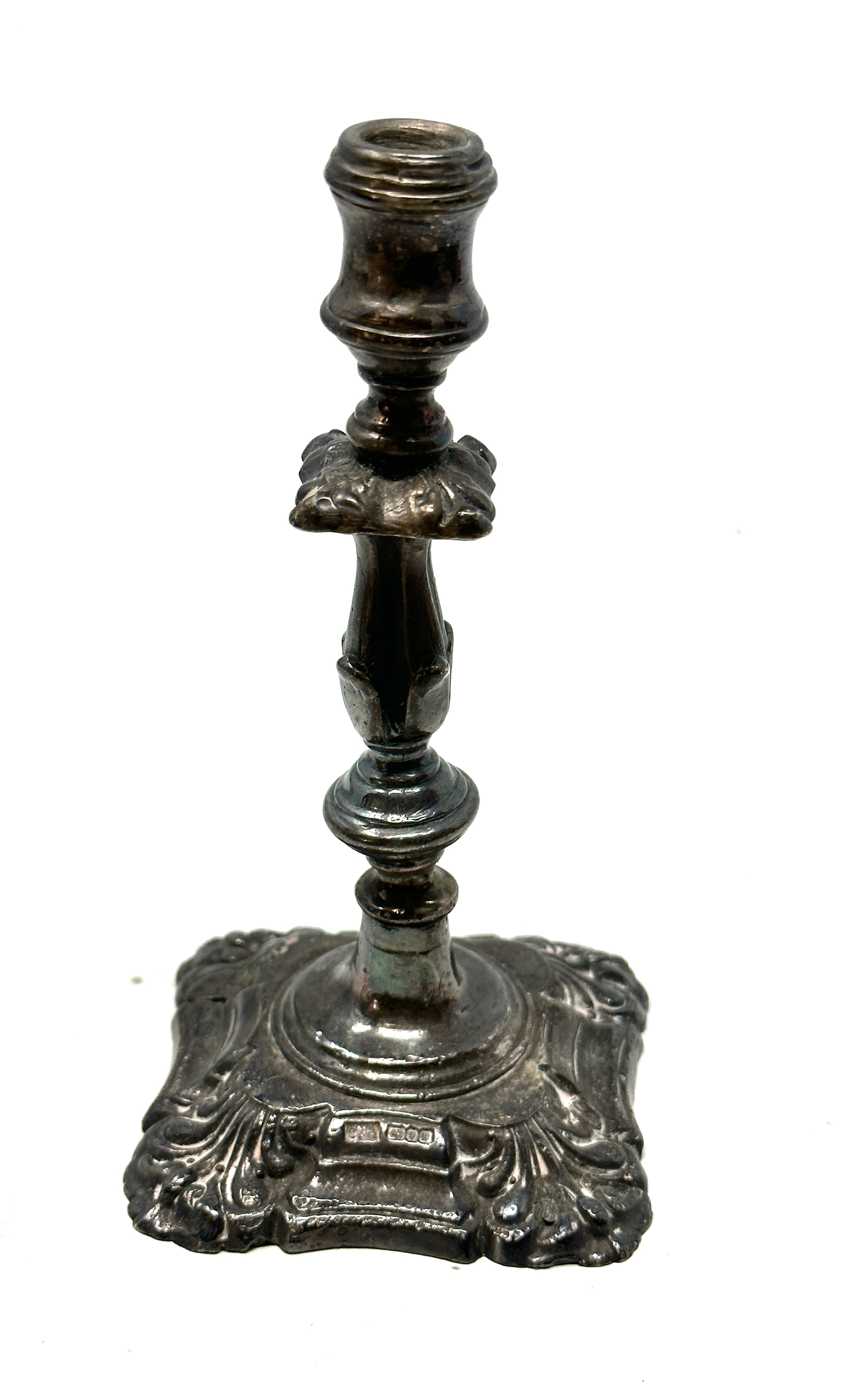 small hallmarked silver candlestick measures approx height 12cm