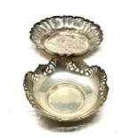 2 silver sweet dishes largest measures approx 11cm