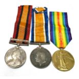 Boer War -ww1 medal group . queens named to 2624 pte t hulmes manch .r ww1 pair to 269861 spr t.
