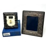 2 silver picture frames largest measures approx 16cm by 14cm