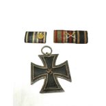 ww2 german iron cross 2nd class & ribbon bars