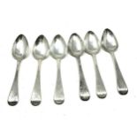 6 georgian silver tea spoons