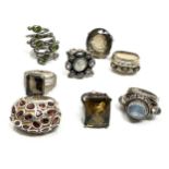 X 8 .925 Gemstone Rings (118g)