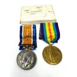 boxed ww1 medal pair to 25189 pte l.w.taylor grenadier guards