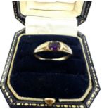 9ct gold amethyst ring 2.1g