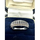 9ct white gold diamond & black gemstone dress ring (2.8g)