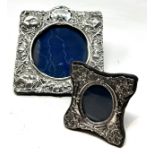 2 silver picture frames largest antique frame measures approx 15cm by 13cm in need of restoration as
