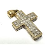 9ct gold diamond cross 3g