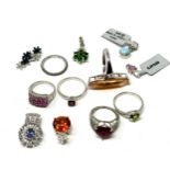 X 12 .925 Gemstone Rings Inc Tggc (44g)