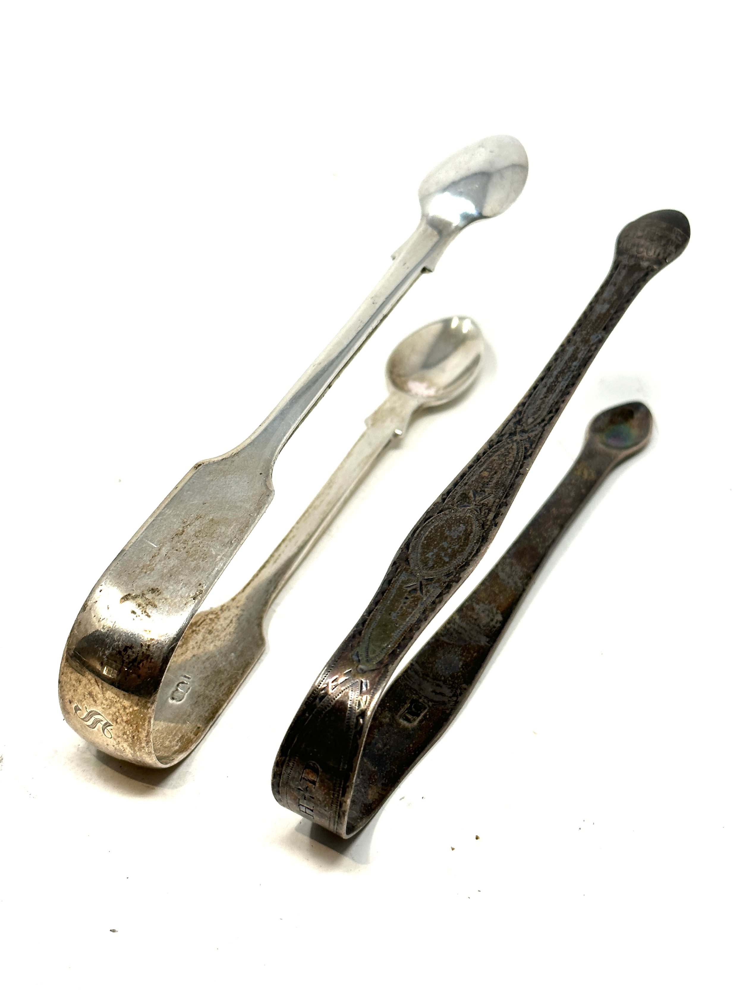 2 antique silver sugar tongs - Image 3 of 3