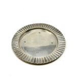 silver hallmarked ribbed plate sheffield silver hallmarks measures approx 13cm dia