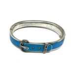 Antique French silver & enamel buckle bangle for restoration missing 2 small seed pearls enamel loss