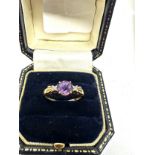 9ct gold amethyst & diamond ring 1.7g