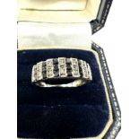 9ct gold sapphire & diamond ring 2.9g 0.7ct diamonds