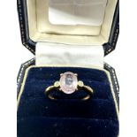 18ct gold diamond and oval pink sapphire ring (2.7g)