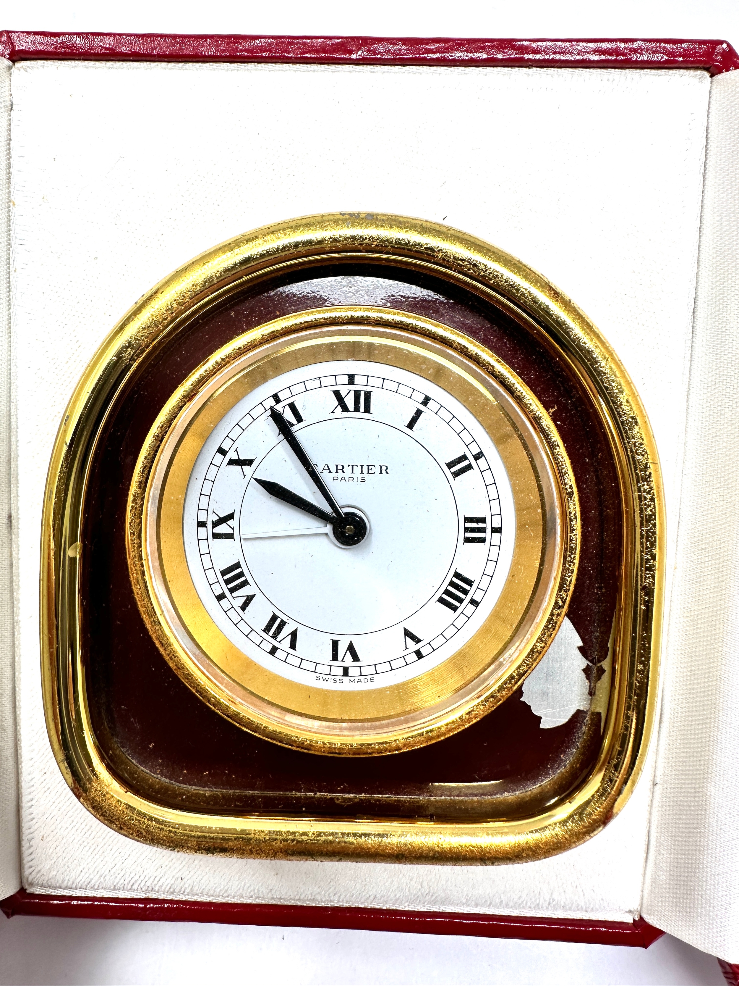 Boxed Cartier les must de cartier pendulette vintage gold tone travel bedside alarm clock the - Image 2 of 7