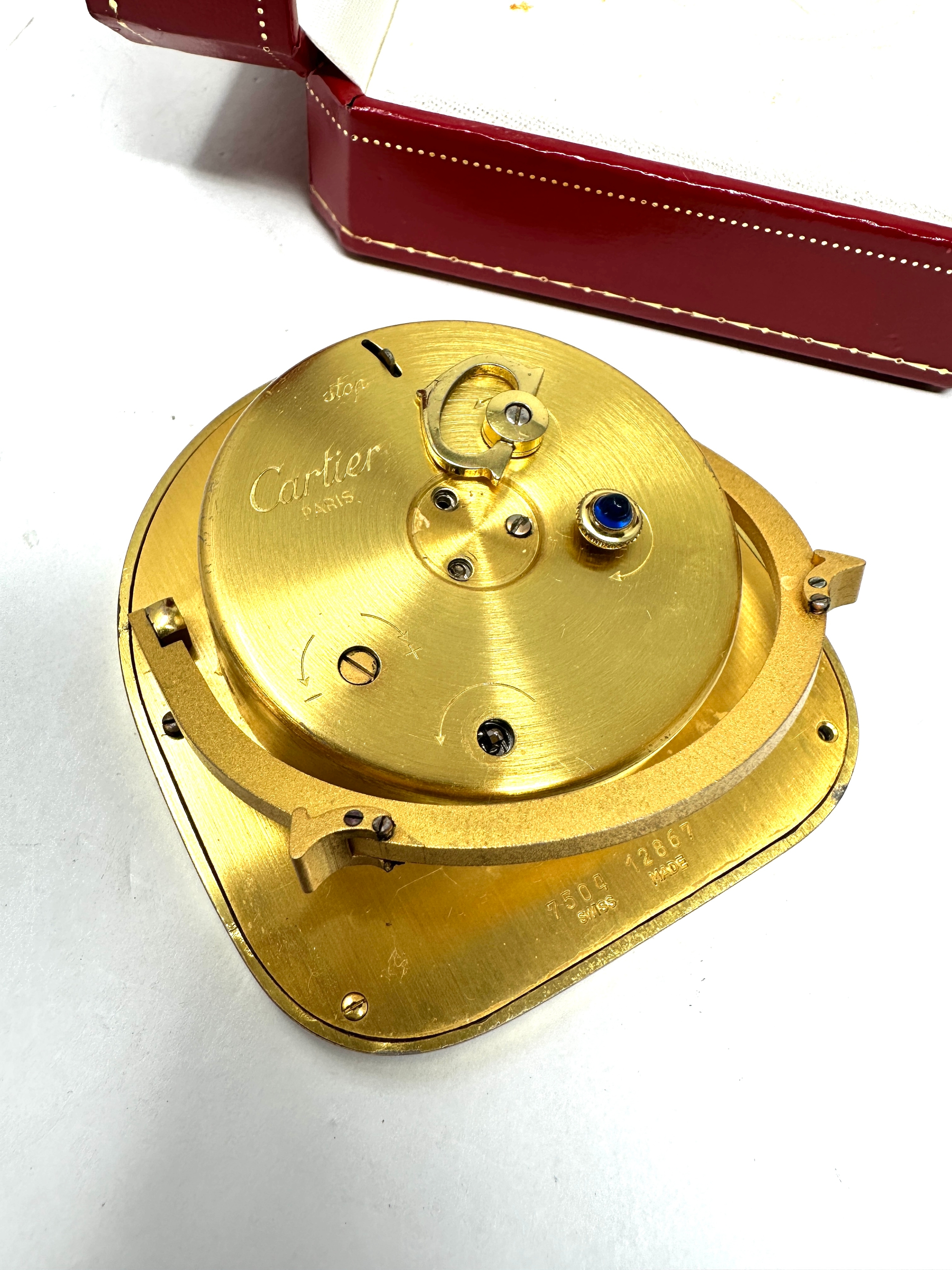 Boxed Cartier les must de cartier pendulette vintage gold tone travel bedside alarm clock the - Image 4 of 7