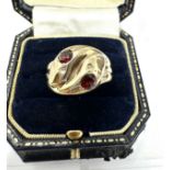 Vintage 9ct gold snake ring garnet eyes chester gold hallmarks 5.1g