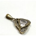 9ct gold amethyst & diamond pendant 2.6g