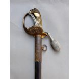 Imperial German naval sword with scabbard & sword knot missing blade