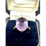 9ct gold vintage amethyst cocktail ring (4.7g)