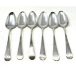 6 georgian silver tea spoons