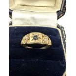 9ct gold sapphire & seed pearl ring 2.4g