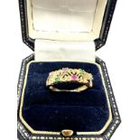 9ct gold diamond sapphire emerald ring