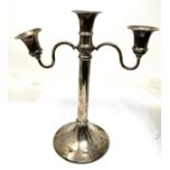 Silver candelabra measures approx height 24cm filled base