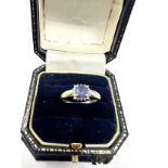 18ct white gold diamond and tanzanite cluster ring (2.6g)