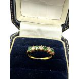 18ct gold vintage diamond and emerald ring (1.7g)