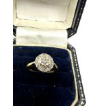 18ct gold vintage diamond set cluster ring (2.9g)