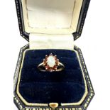 9ct gold opal and garnet cluster dress ring (1.5g)