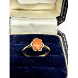 9ct gold vintage coral dress ring (1.3g)