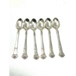 6 swedish silver tea spoons