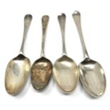 4 antique silver table spoons