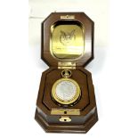 Franklin Mint Morgan dollar pocket watch the watch is ticking complete with presentation box