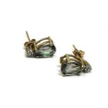 9ct gold mystic topaz & diamond cluster earrings (2g)
