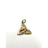 9ct rose and yellow gold welsh celtic trinity knot charm (1.2g)