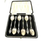 Boxed set of silver tea spoons