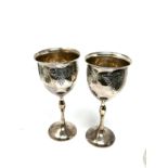 Vintage silver wine goblets
