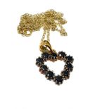 9ct gold sapphire pendant necklace