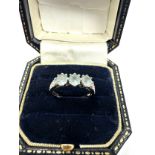 9ct white gold diamond and aquamarine ring (2.5g)