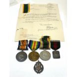 WW1 -GV.1 Medal group inc ww1 pair named to lieutenant g.c.buzzacott GV.1 Cadet forces medal named