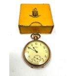 Waltham rolled gold open face pocket watch the watch is ticking dennison case with yellow storage