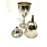 2 silver goblets height 11cm 1 in need of repair as shown