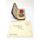 Boxed ER.11 British Empire medal letter to george goldsack esq