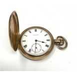 Elgin rolled gold full hunter pocket watch the watch is ticking